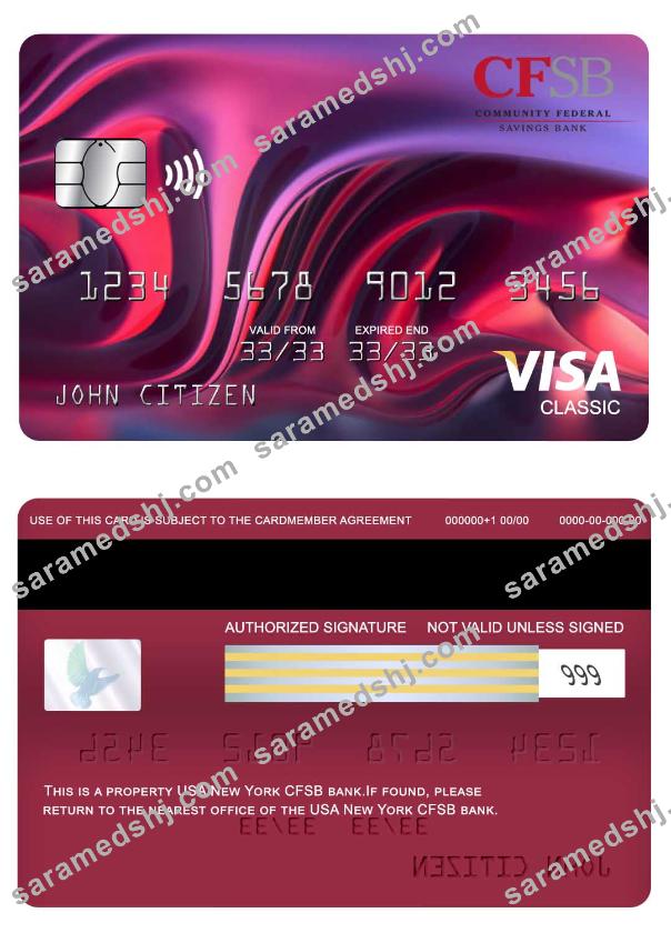 USA New York CFSB bank visa classic card